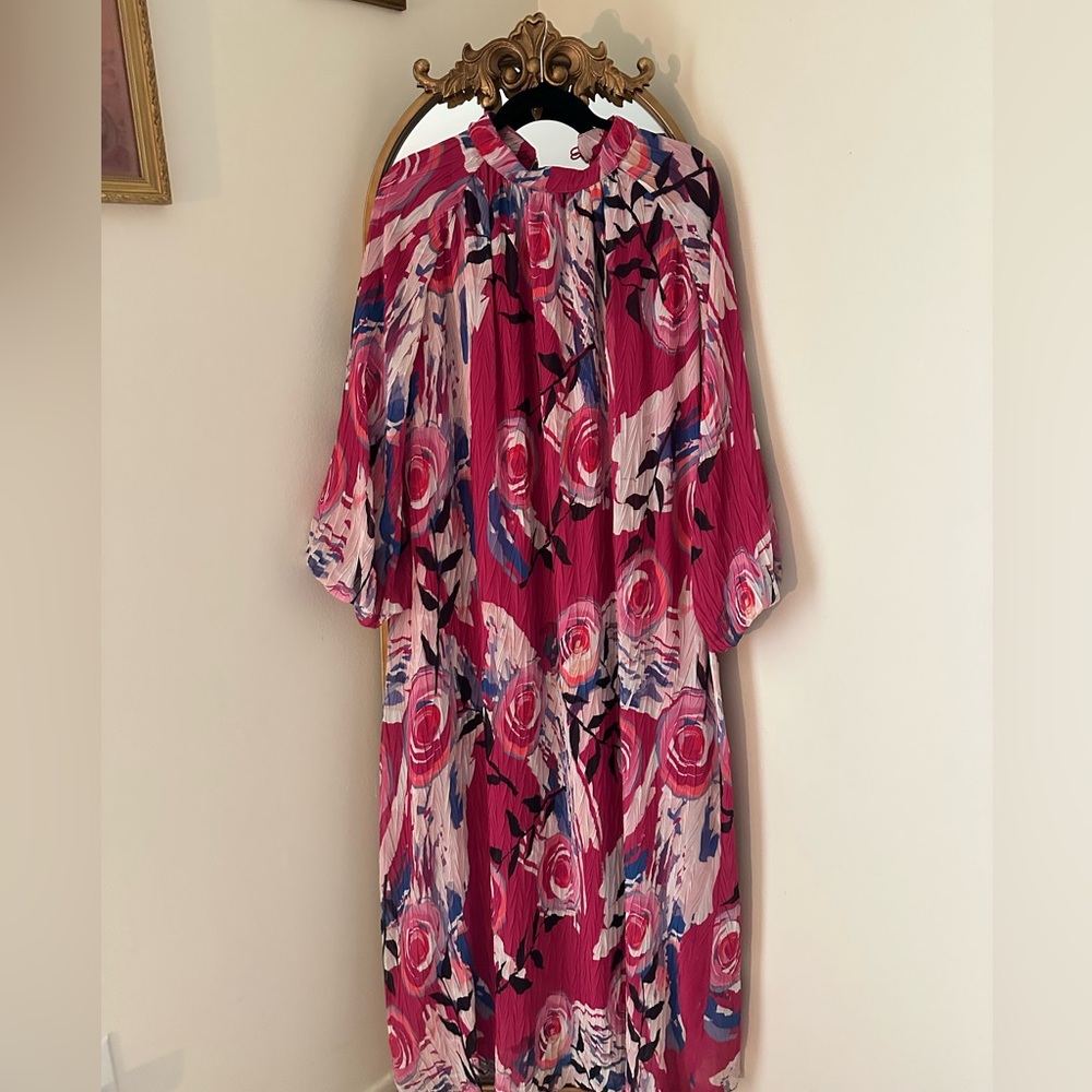 Pink Off the Shoulder Pleated Sundress